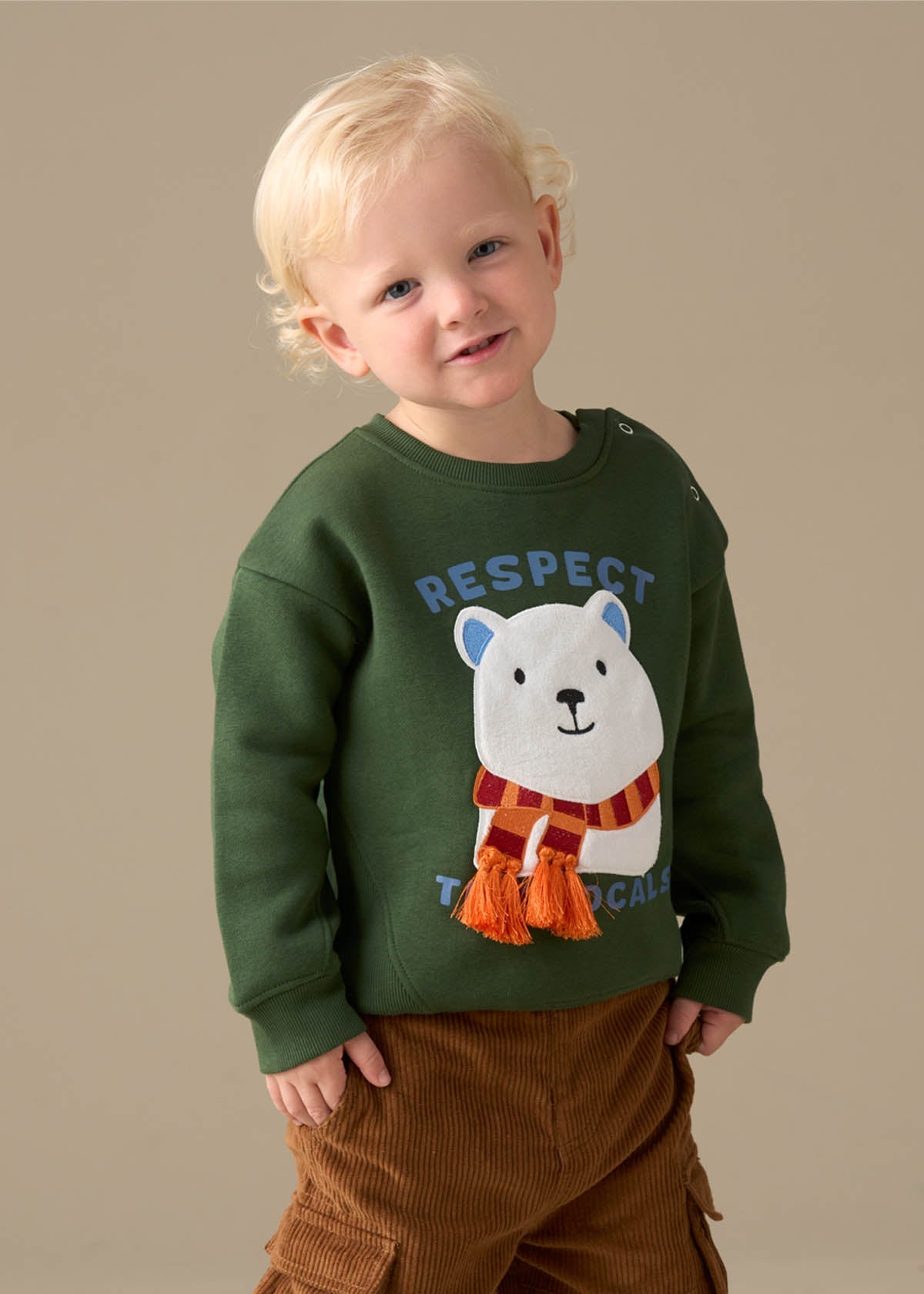round neck baby boy seasonal print sweatshirt