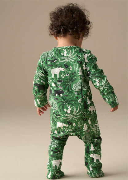 cotton Green Scandi Print Babygrow